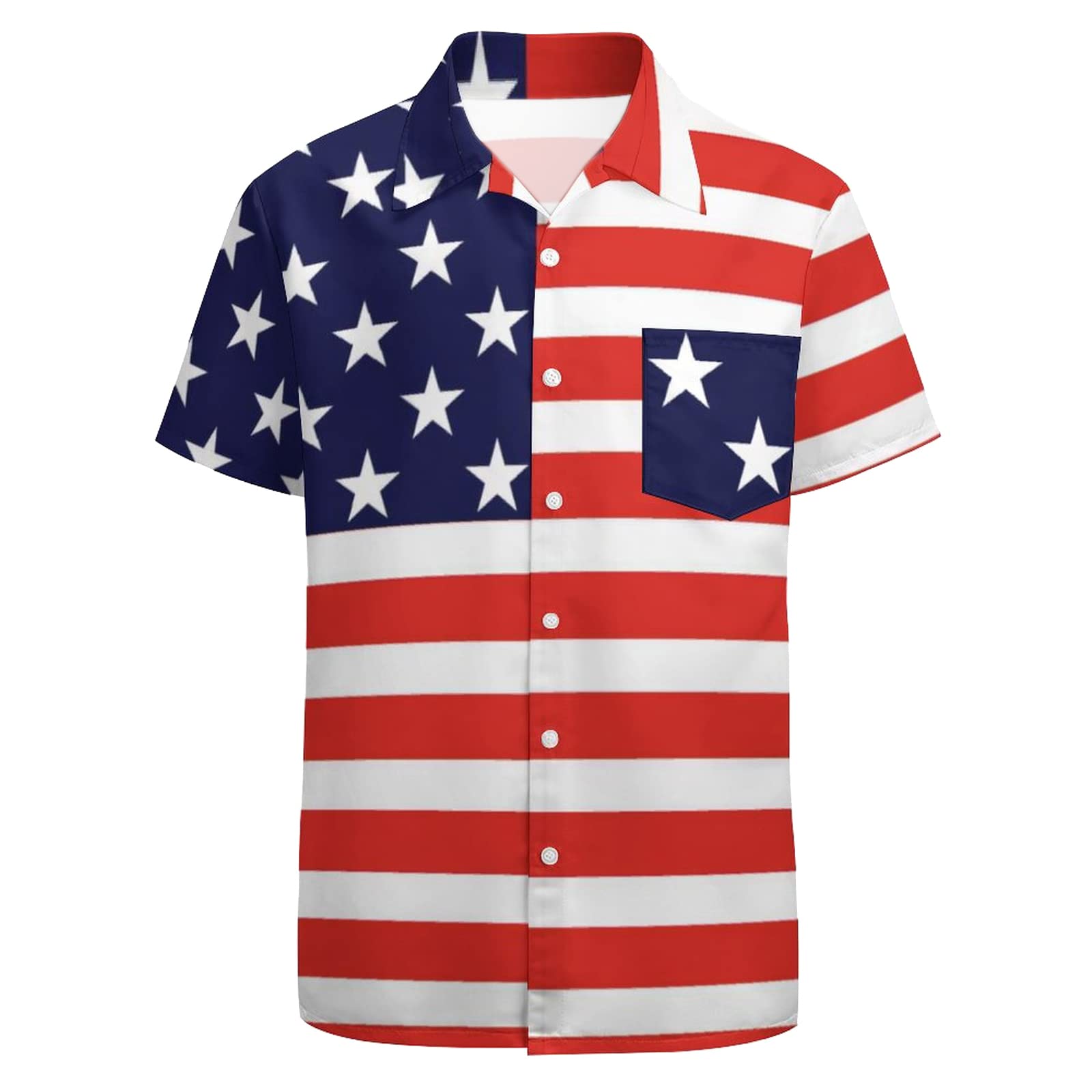 GADZILLE American Flag Button Up Shirt for Men USA