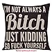 Do4U Cotton Linen Home Decor Sofa Throw Pillow Cover Cushion Case 18 x 18 inch (Alphabet) (Bitch)