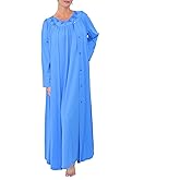 Shadowline Women's Nightgown and Long Sleeved Robe Pajama Set Nylon Sleepwear Peignoir
