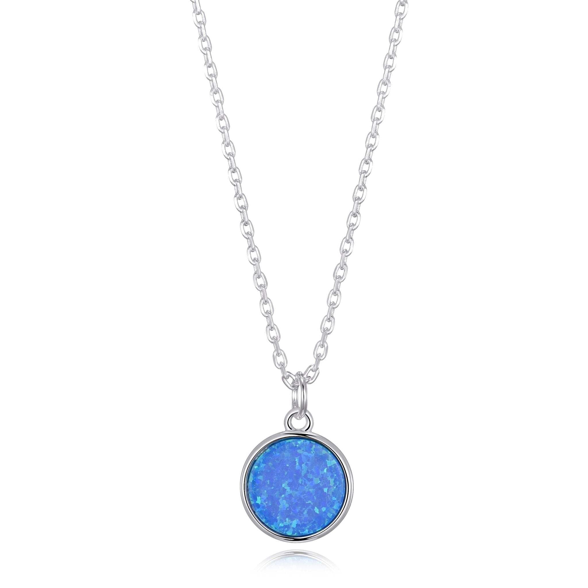 Philip Jones Silver Plated Synthetic Blue Opal Necklace