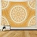 Yellow Tapestry Mandala Hippie Bohemian Tapestries Wall Hanging Flower Psychedelic Tapestry Wall Hanging Indian Dorm Decor for Living Room Bedroom