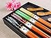 DineAsia CCH01/M Multicolored Japanese-Style Fish Pattern Reusable Sushi Chopsticks & Fish Shape Rests Complete Gift Set - Pack of 4