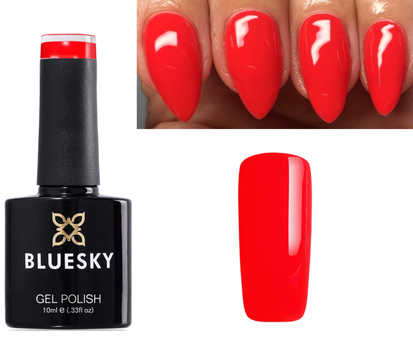 Bluesky Gel Polish RED BRIGHT RED CARROT QXG726 Nail UV LED Soak Off 10ml (Requires Drying under UV/LED Soak Off)