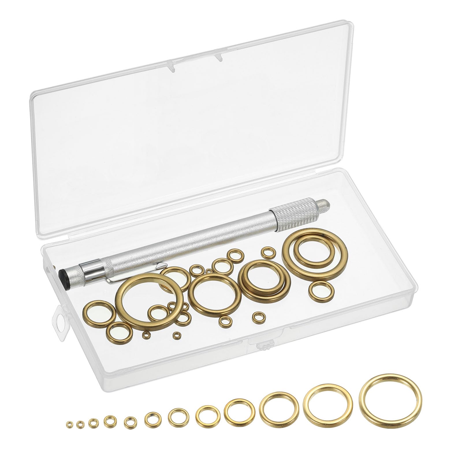 PATIKIL Fishing Rod Repair Kit 0.13-1.18in, 24Pcs 12 Size Ceramic Guides Ring Replacement Fishing Pole Eyelet Repair for Saltwater Freshwater, Gold