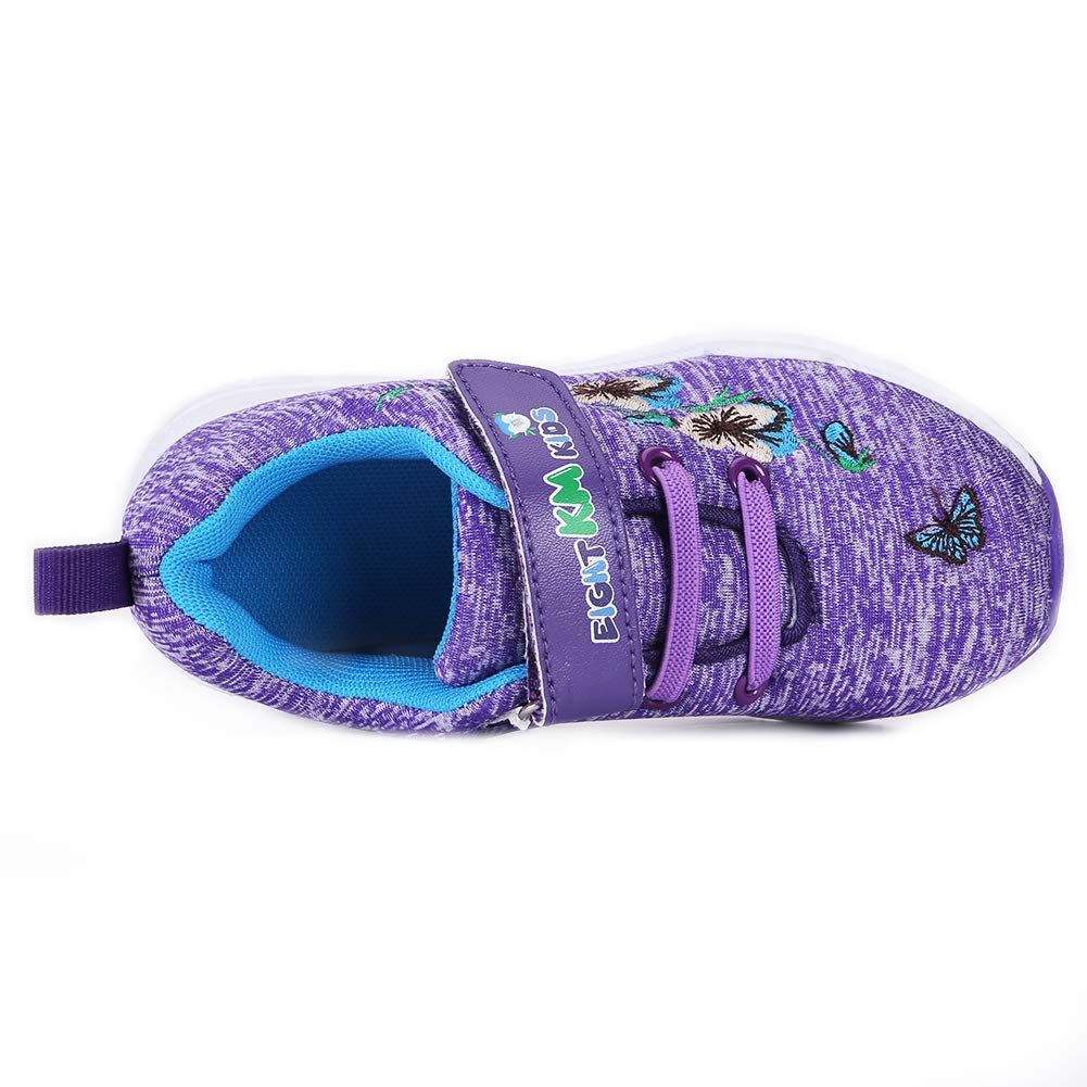 EIGHT KM Girls EKM7006 Sneakers Fashion Fancy Flowery Embroidery Casual Shoes Purple Wild Pansy 7