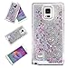 Samsung Galaxy Note 4 Case-Yerwal Creative Design Transparent Flowing Bling Glitter Quicksand Stars Hard Plastic Transparent Case Cover for Samsung Galaxy Note 4(White)