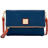 Dooney & Bourke Women's Foldover Zip Crossbody in Pebble Grain Leather, Small Sized Handbag with Adjustable Shoulder Strap