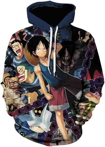 Amazon.com: HAOHAO Hoodies Men's Anime One Piece Luffy 3D Digital Print Sweatshirt Children 