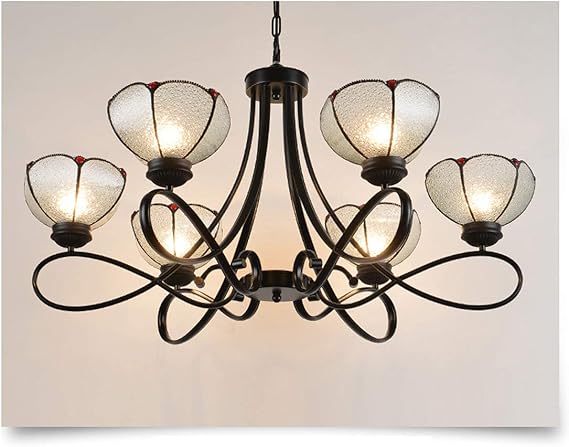 Tiffany-Stil Decke Hängende Lampe, Mittelmeer-Buntglas Einfache