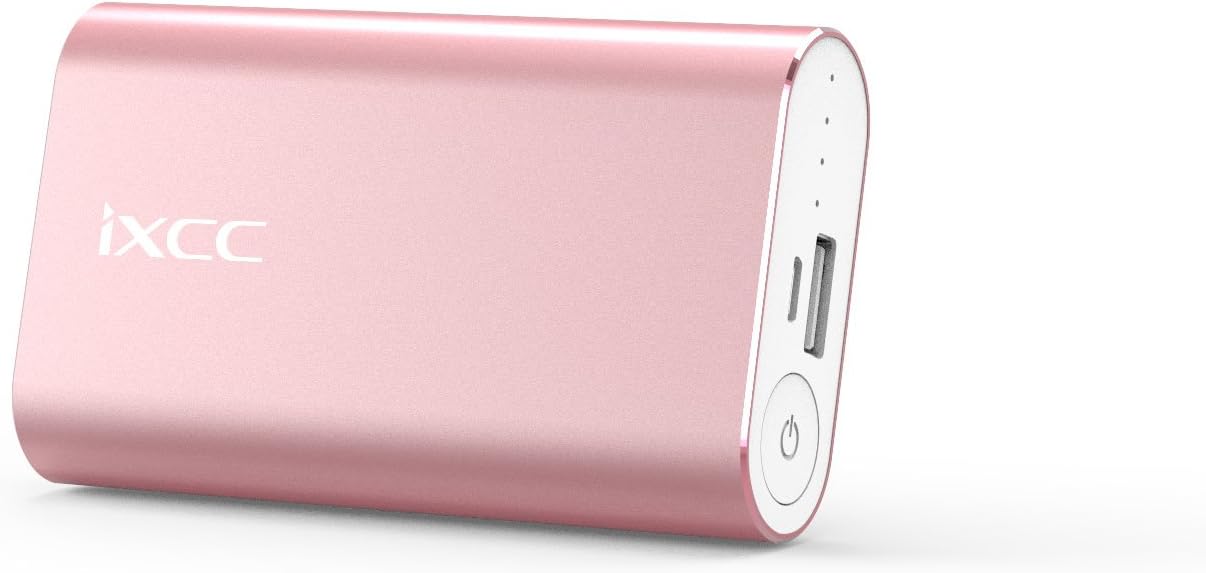 IXCC 5200mAh Portable Power Bank, Fast External Battery Packs with Unique ChargeWise Technology for All the iPhones, Samsung Galaxy, LG, Huawei HTC, Xiaomi Smartphones and More - Pink