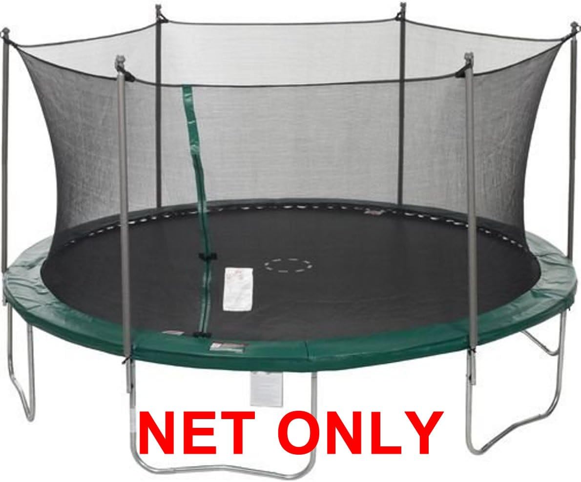 Trampoline Part Store 14'-w/6 Buckles/StrapsUltra-Grade Trampoline Replacement Safety Net Only, Fits All Brands of 6-Pole or 3-Arch 14' Diameter Enclosure Trampoline Frames (Net Only & Tie Downs)