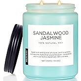 M&SENSE Sandalwood Jasmine Scented Candles, Large Soy Natural Long Lasting 19.4oz 110 Hour Burning Floral Non Toxic Double Wick Aromatherapy Candle Gifts for Women Friend