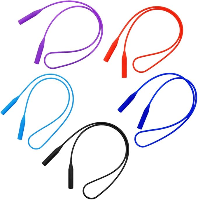 Bag of 5 Eyewear Lanyard Sports Eyeglasses Strap Silicone Holder Color