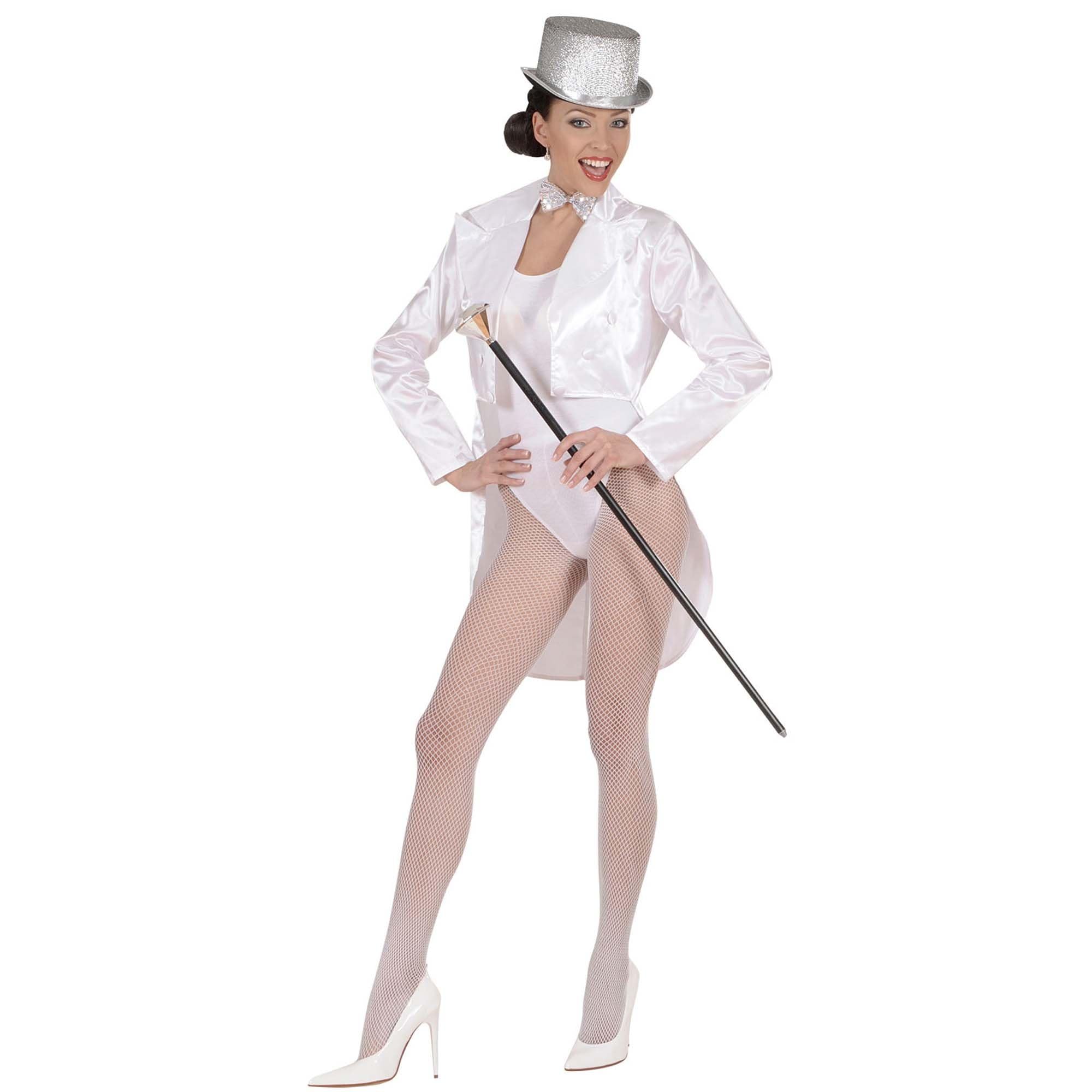Tailcoat White Satin Womens Costume Small for Hardy Hollywood Film Fancy Dress โ image 1
