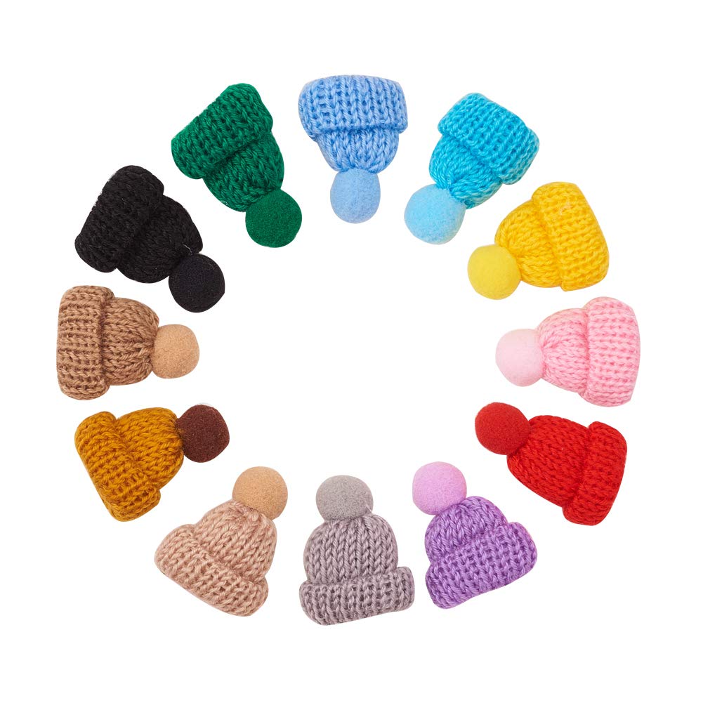 NBEADS 60 Pcs Knitted Hat Mini Knitted Hat Ornaments Cute Hat For Jewelry Making DIY Crafts Art