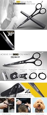 PromaxFit Hairdressing Scissors 6.5” Black Stainless Steel Barber Shears view 8