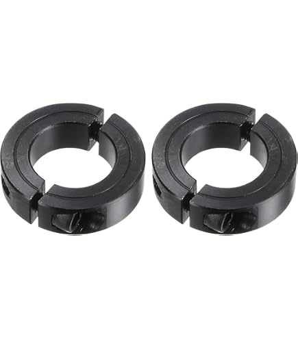 MECCANIXITY 7/8" Bore Double Split Shaft Collar – Carbon Steel Clamping Collar With Set Screw, Black