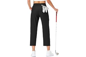 Ksmien Women's Golf Pants Lightweight High Waisted 7/8 Ankle Pant with 4 Pockets for Athletic Lounge Travel Work