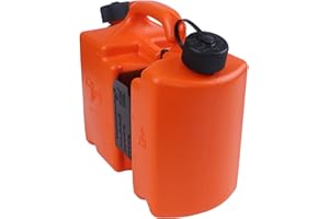 5L Heavy Duty Fuel and Bar Oil Combi Can with Tool Carriers for Chainsaws, Dual Compartment Storage for Outdoor Power Equipme