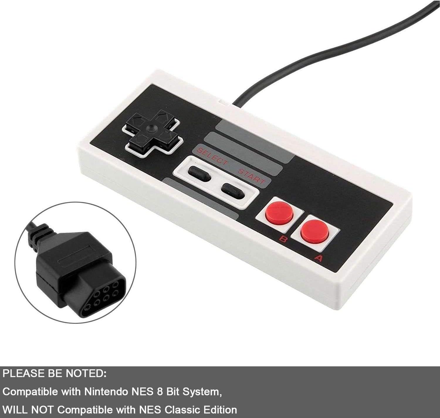 2-Pack Replacement Controller for Nintendo NES 8 Bit Entertainment System, NES Controller Console Control Pad: Computers & Accessories