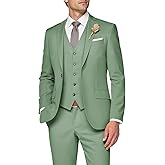 SPTALLFITJSV 3 Piece Suit Men Slim Fit Wedding Suits for Mens Elegant One Button Jacket Single Breasted Vest Pants Set