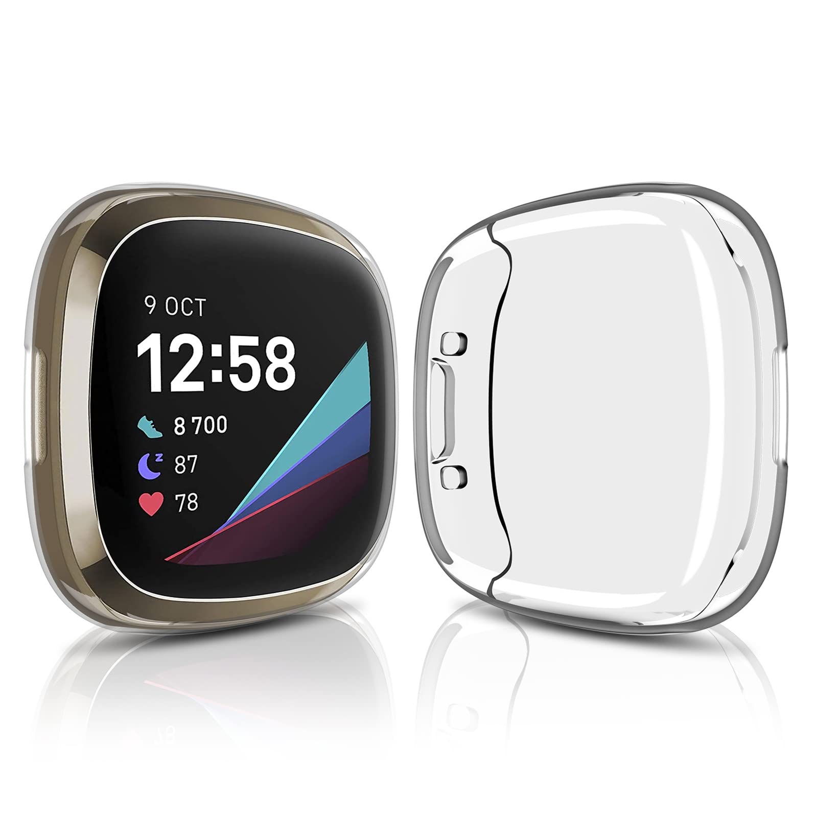 TPU Material Screen Protector Compatible with Fitbit Versa 4 Smartwatch, Full Coverage & Waterproof Replacement Case for Fitbit Versa 4 Watch, Transparent