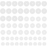 LIQWEI 60Pcs Clear Piercing Discs, Plastic Earring Backs, Earrings Backs for Droopy Ears Earrings Stoppers, Belly Button Piercing Kit for Earring Back and Jewelry Crafts