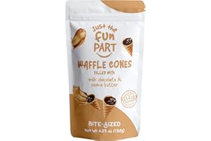 Just The Fun Part, Bite-Size Crispy Mini Waffle Cones with Premium Belgian Chocolate, Great for Snacks, Dessert, Grab & Go - Kosher (Milk Chocolate & Cookie Butter)