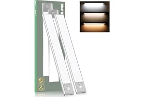 Benreom Under Cabinet Lights with 3 Color Temperatures, Rechargeable Battery Operated Lights, Wireless Motion Sensor Light Indoor, 64 LED Under Cabinet Lighting, Closet Lights for Kitchen, Counter