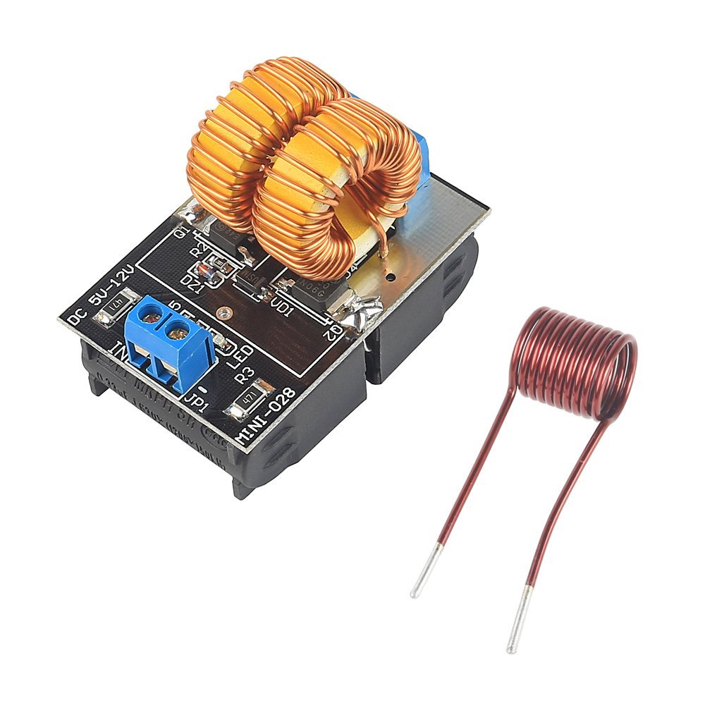 DollaTek 5~12V ZVS Low Voltage Induction Heating Power Supply Tesla Driver Board Module With Coil