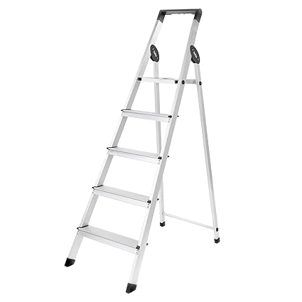 Bathla Prime 5-Step Aluminium Ladder-Black