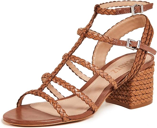Amazon.com | SCHUTZ Women's Rosalia Strappy Sandals, Deep Nude, Tan, 6 Medium US | Sandals