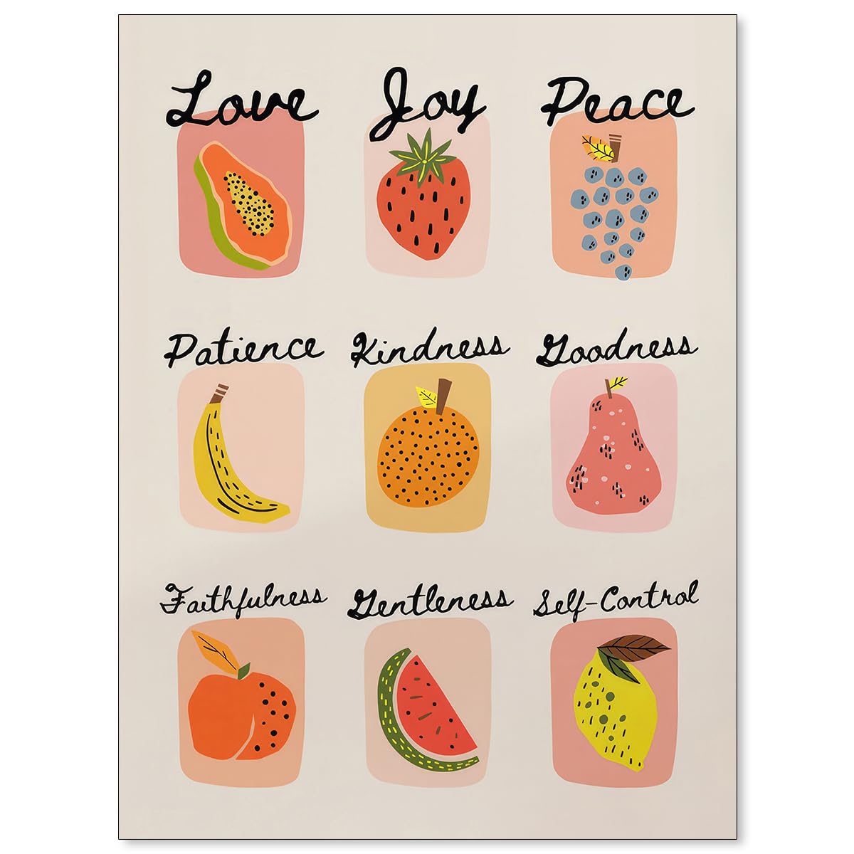 jkahh Trendy Fruit of The Spirit Wall Art Christian