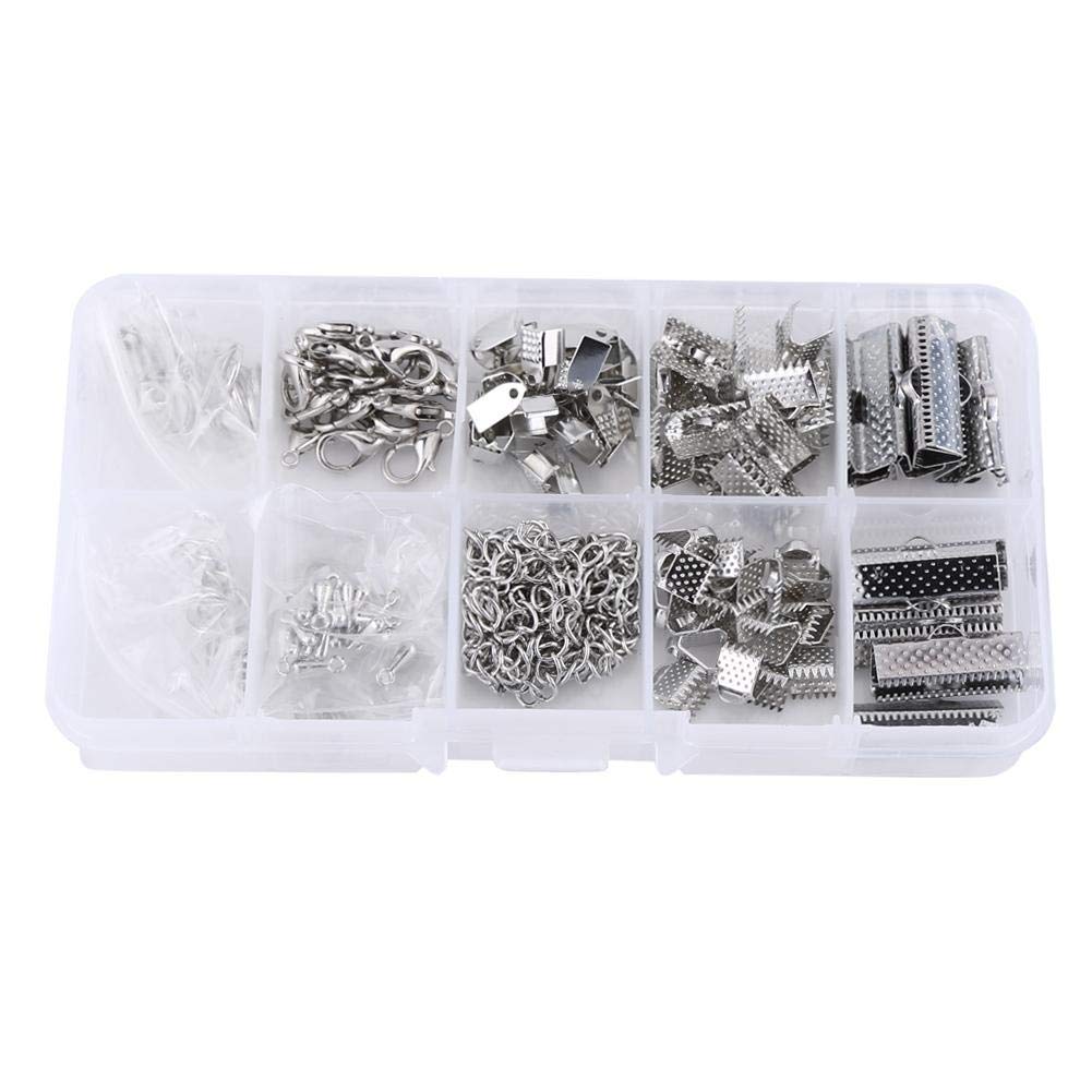Fine Jewelry Findings Jewelry Crafts Making Kit Set Findings Supplies Accessary Assortment in Box(Silver)