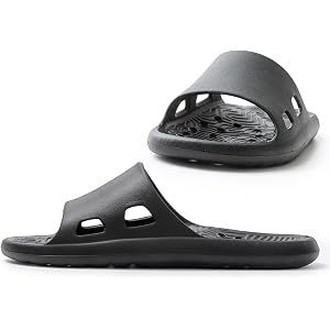 VBNQV Solid House Slippers with Arch Support Quick Drying Shower Shoes Lightweight Beach Sandals with Drain Holes Indoor Outd