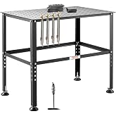 VEVOR Welding Table 36" x 24", 800LBS Capacity Welding Workbench Table, Heavy-Duty Work Bench with 0.63" Fixture Holes and Non-Slip Foot Pads for Welding Assembly Repair Works