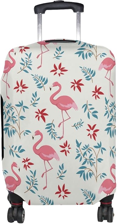 flamingo print suitcase