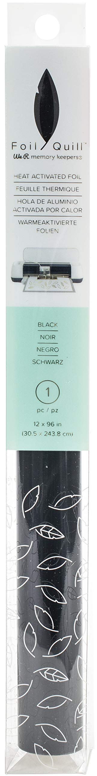We R Memory Keepers We Quill-12 x96 Roll, New 2019, Foil Crafts, for Electronic Cutting Machines Cricut, Silhouette & Brother, Papercrafts, DIY, Home Décor, Upcycling, Stationery, Black, One