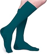 FITLEGS Open-Toe Compression Stocking 18mmHg Below Knee Extra Large Teal