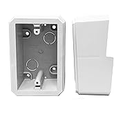 iMBAPrice IMBA-FS8141-1 FS Outlet Device Box &ndash; 1-Gang White Non-Metallic Weatherproof Electrical Box for 1/2 Inch Lap Siding, Paintable, 1-Pack