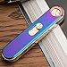 Shiningshopping USB Lighters Metal Rechargeable Windproof Flameless Electronic Arc Cigar Cigarette Lighter No Gas USB Charging Lighters (Purple)