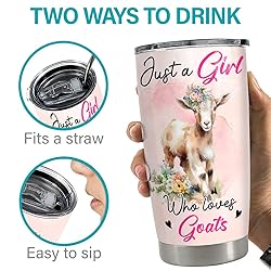 SANDJEST Goat Tumbler 20oz Girl Loves Goats