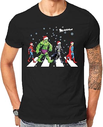 Babbo Natale Marvel.Maglione Con Supereroi Di Natale Prodotto Negli Stati Uniti Marvel Dc Comics Babbo Natale Amazon It Abbigliamento