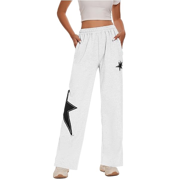 Amazon.com: ZUNQKG Women's Y2K Star Pants Causal Sporty