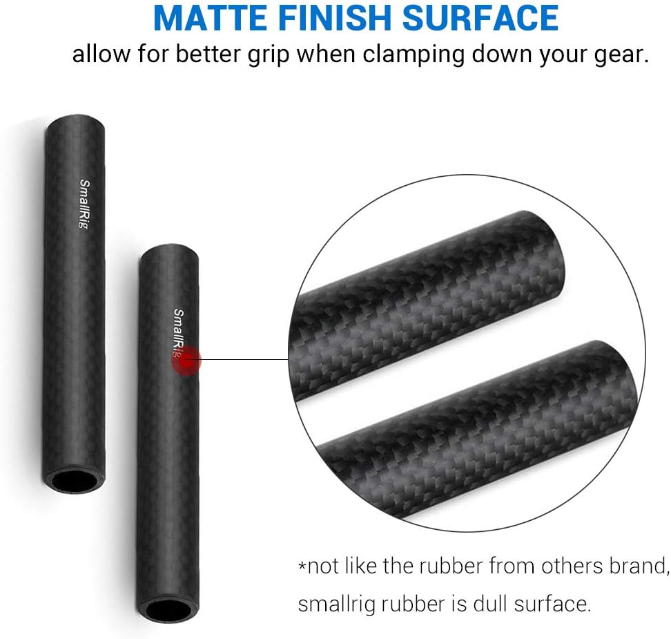 SMALLRIG Carbon Fiber 15mm Rods 4 Inches (2 PCS) - 1871, 2 x Carbon fiber rod, 4 inch/ 10cm - Image 4