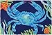 Jellybean Deep Blue Crab Coastal Indoor/Outdoor Machine Washable 21