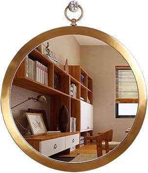 Amazon Com Vanity Mirror Stainless Steel Bathroom Mirror Round Indoor Model Wall Mounted Dressing Table J1 8 Color 60cm Home Kitchen