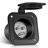 WELLUCK 15 Amp Flanged Inlet 125V, NEMA 5-15 RV