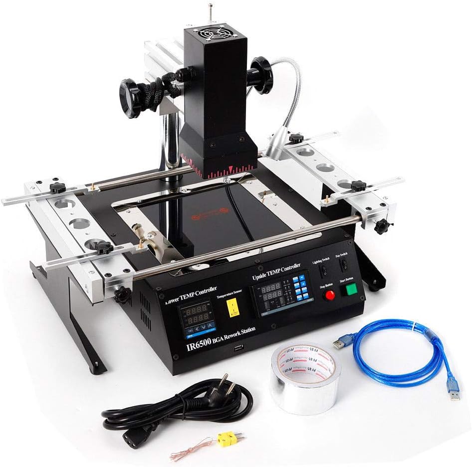 IR Soldering Rework Station, IR6500 BGA Rework Station Welder Heating Infrared Soldering Welding Machine for Repair Laptop Motherboards 220V