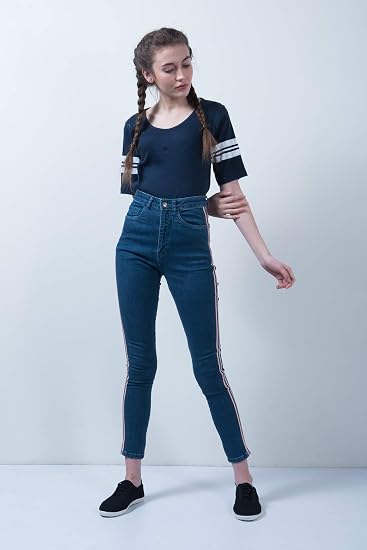 Buy Freakins Women Blue Regular Fit Mid Rise Clean Look Jeans 26 Blue At Amazon In